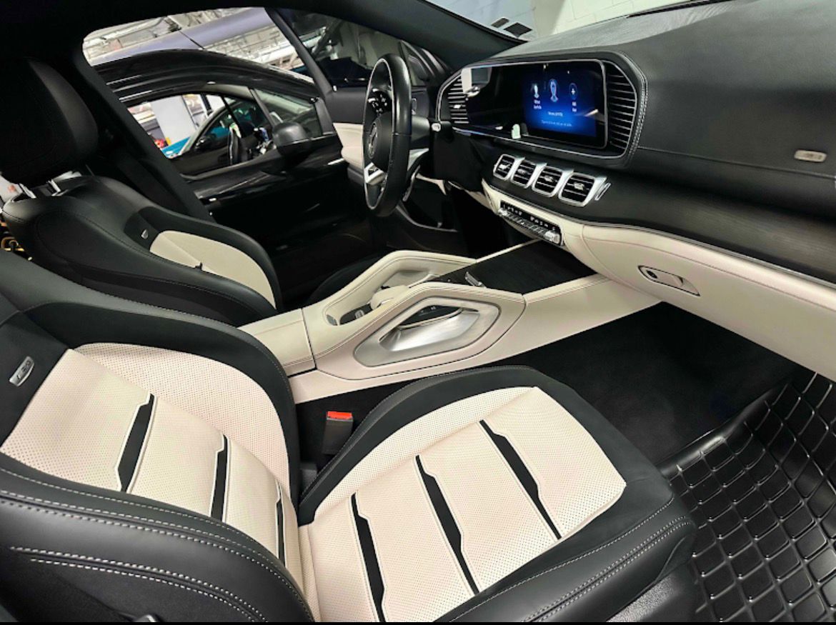 Mercedes GLE white leather interior detailing Baltimore