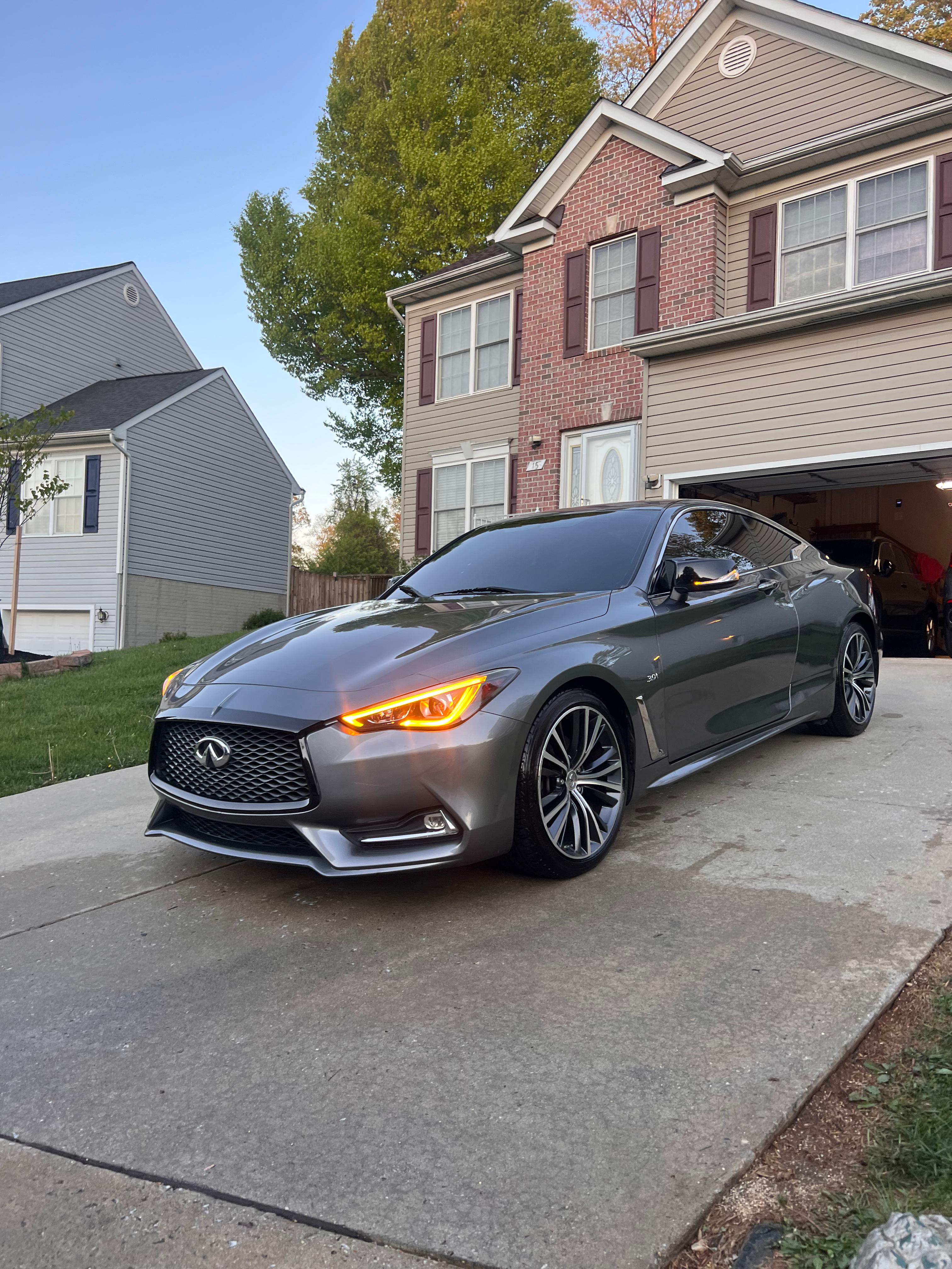 Infiniti Q60 Sport side profile after detail