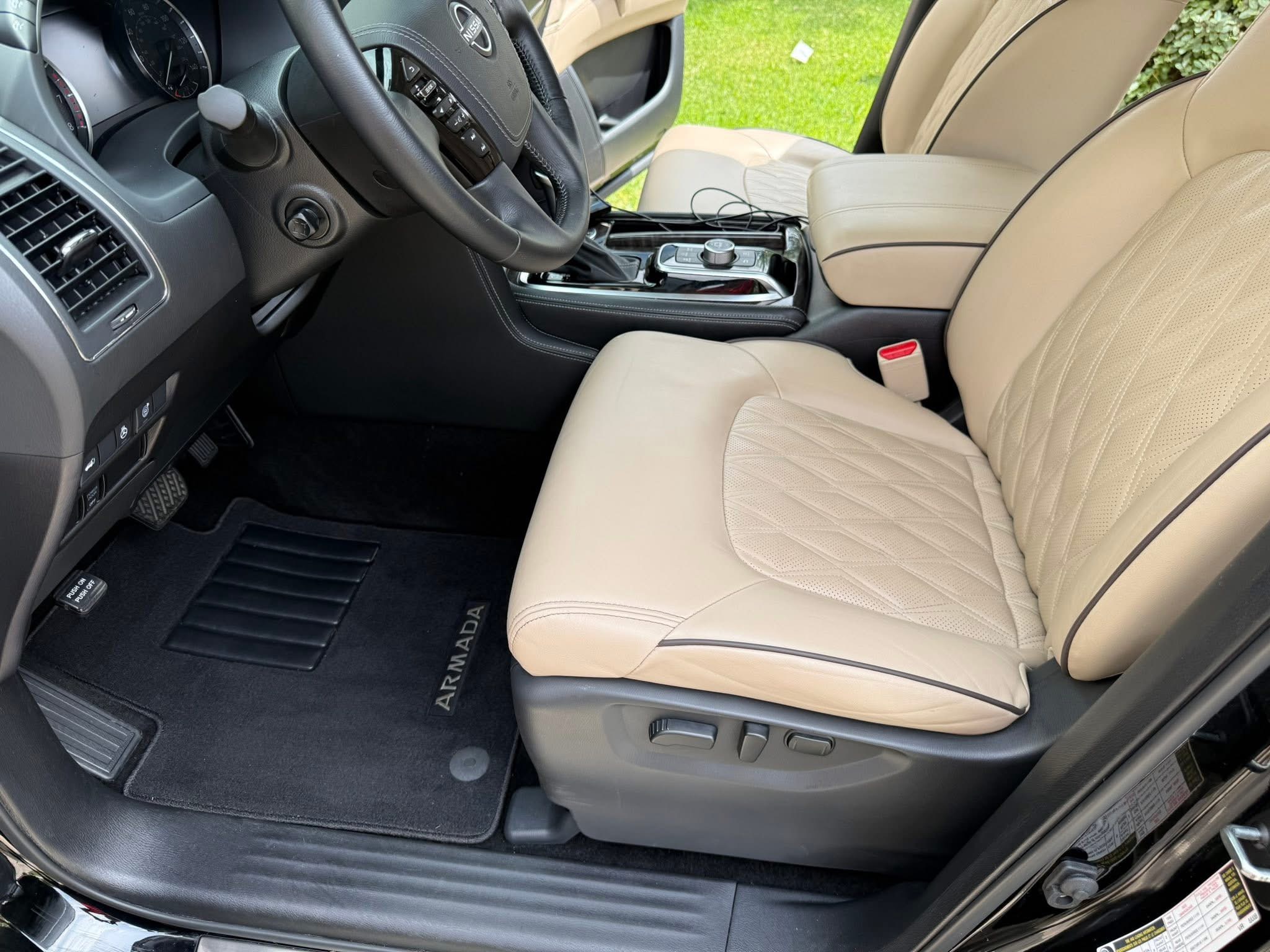 Interior car detailing Nissan Armada tan leather Baltimore